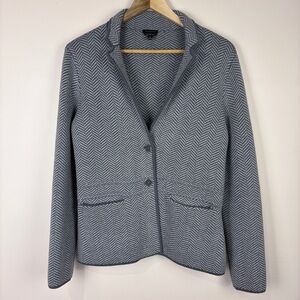 Talbots Gray Merino Wool Sweater Blazer